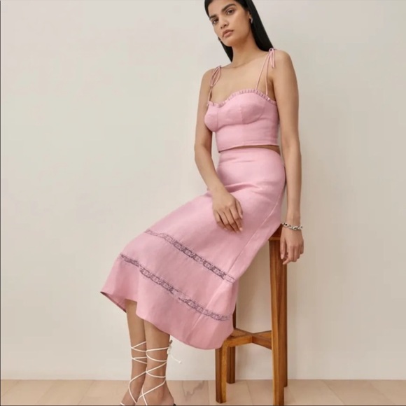 NWT Reformation rima linen two piece skirt set - Picture 2 of 11
